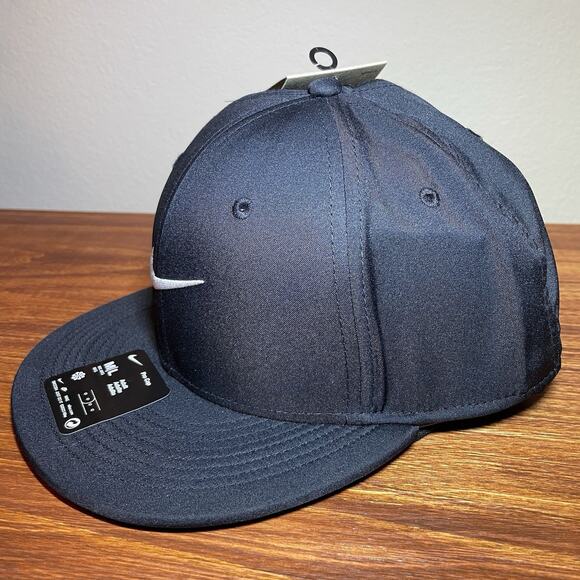 Nike Pro Cap Structured Round Bill Hat M/L Flat Bill Snapback FJ0437 010 Black - Picture 4 of 8